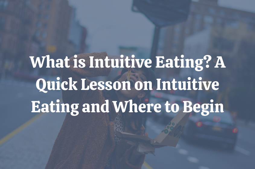 intuitive eating woman eating pizza